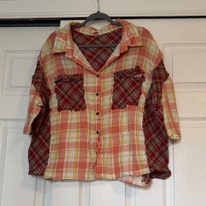 POL Women’s Plaid Button Down Shirt